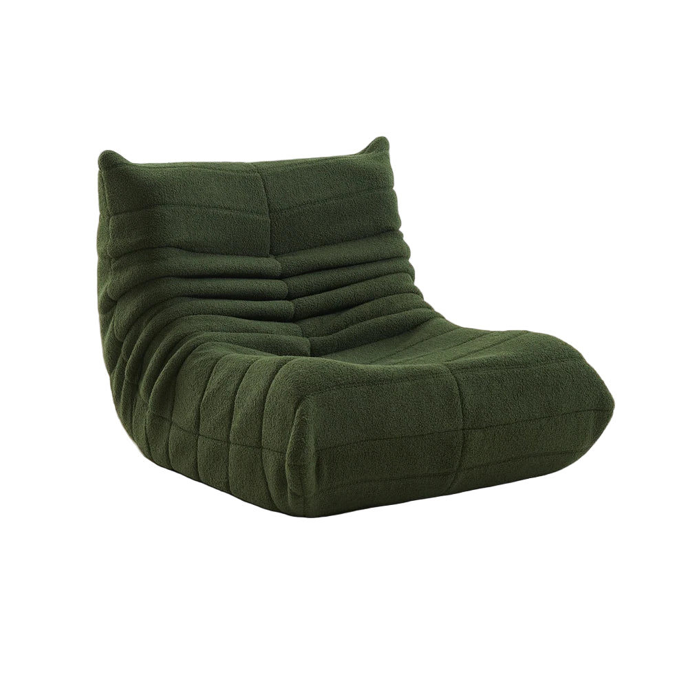 Boden-Sofa mit Rückenlehne – Bequemer Sitzsack-Stuhl für Wohnzimmer & Schlafzimmer, Grün