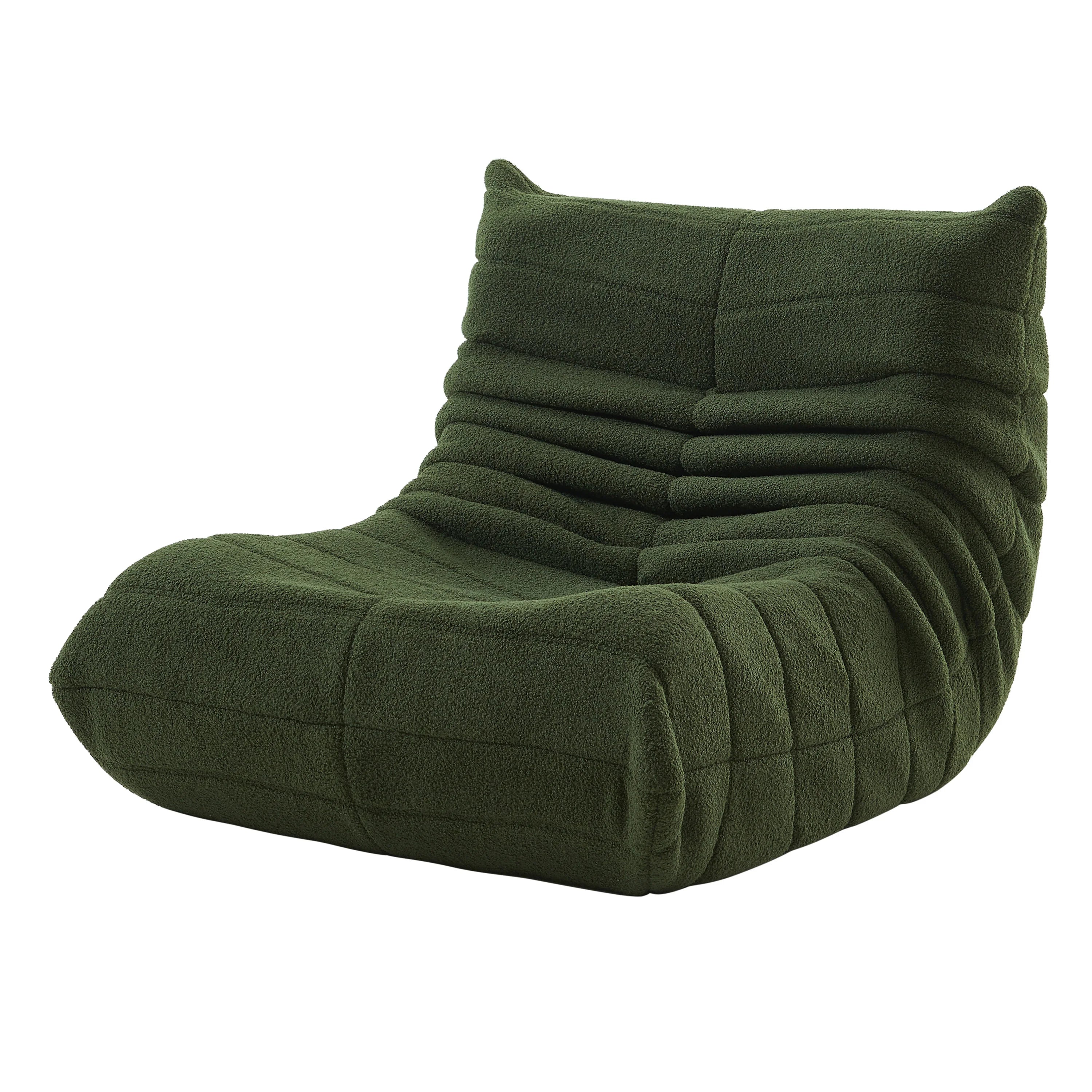 Boden-Sofa mit Rückenlehne – Bequemer Sitzsack-Stuhl für Wohnzimmer & Schlafzimmer, Grün