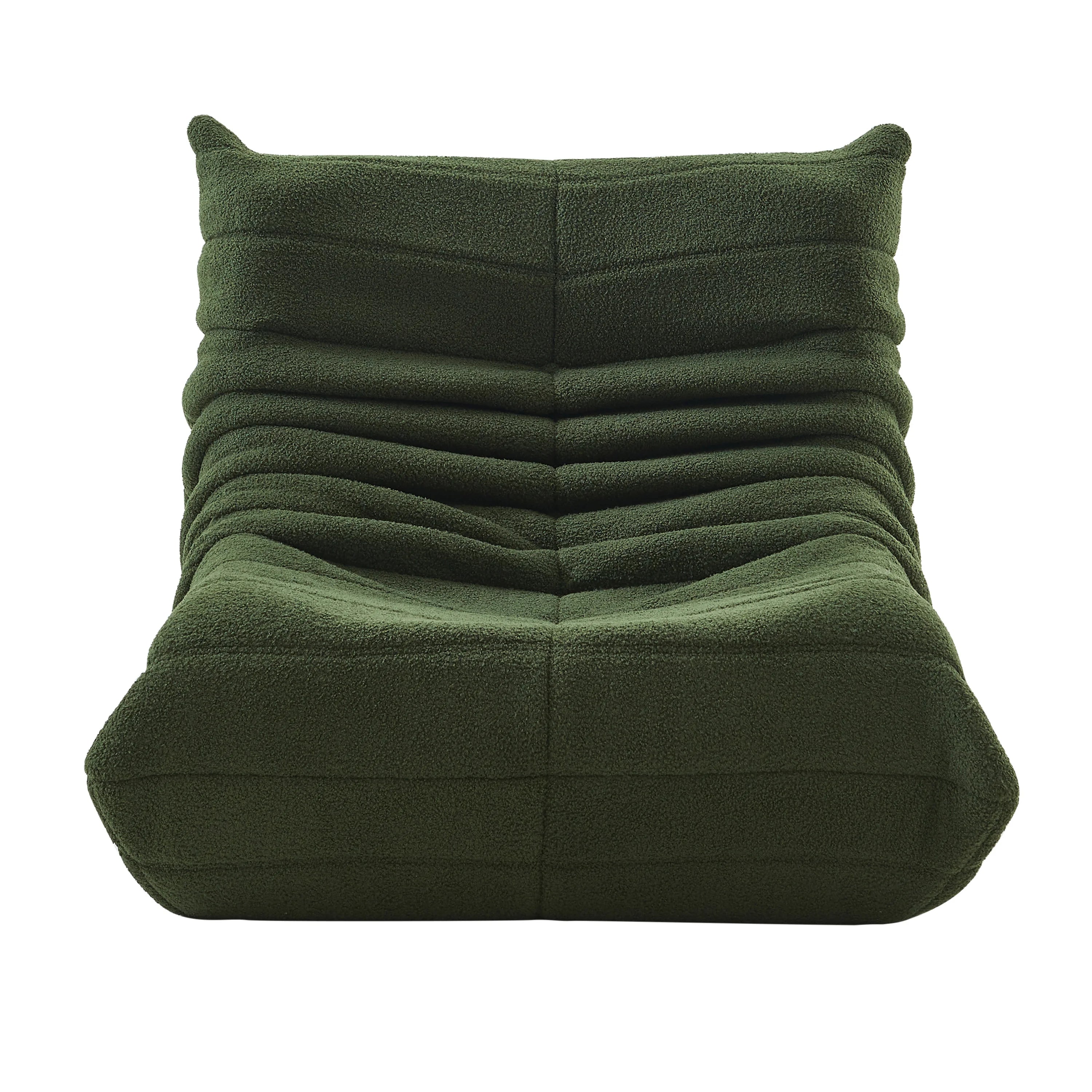 Boden-Sofa mit Rückenlehne – Bequemer Sitzsack-Stuhl für Wohnzimmer & Schlafzimmer, Grün