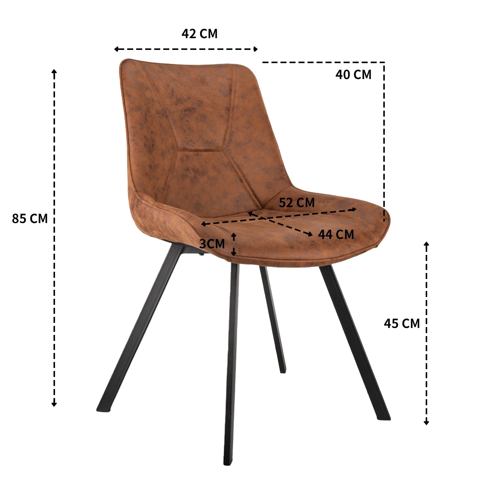 2er-Set gepolsterte Esszimmerstühle – Wasserfest, Kratzfest, Pflegeleicht, Modernes Design