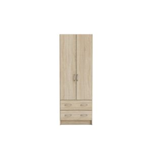 Meuble Multifonction MATEO 2 portes et 2 tiroirs - Chêne Beige Clair